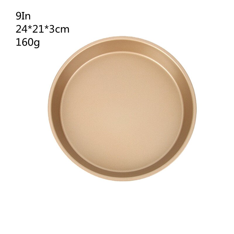 6/8/9/10 Inch Carbon Steel Non-stick Kitchen Round Pizza Plate Pizza Deep Dish Cake Mold Baking Pan Tool Mould Accessories: 9Inch-Gold