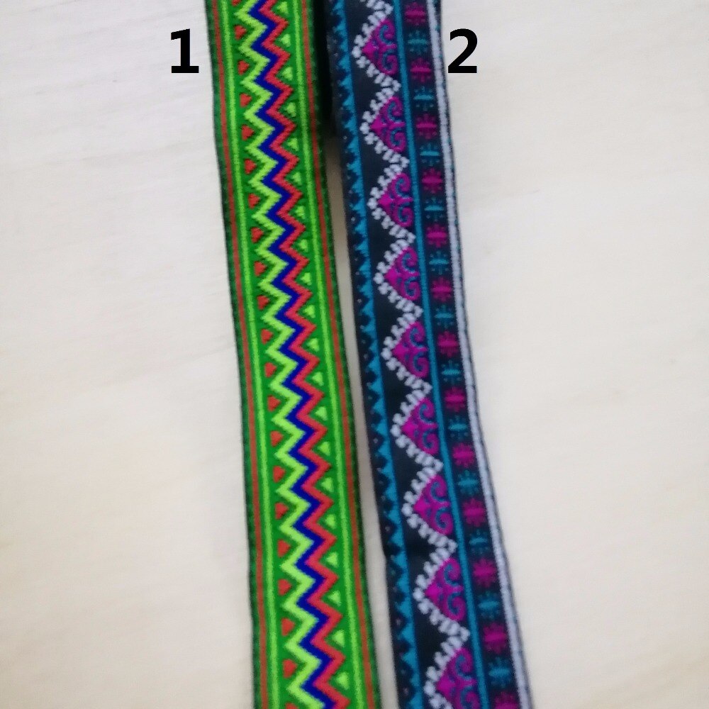 2 cm 20mm 7/8 'Groen Blauw Roze Zigzag Etnische Trim Handgemaakte Kant Beddengoed Kostuum Gordijn Laciness Nationale Jacquard lint Singels