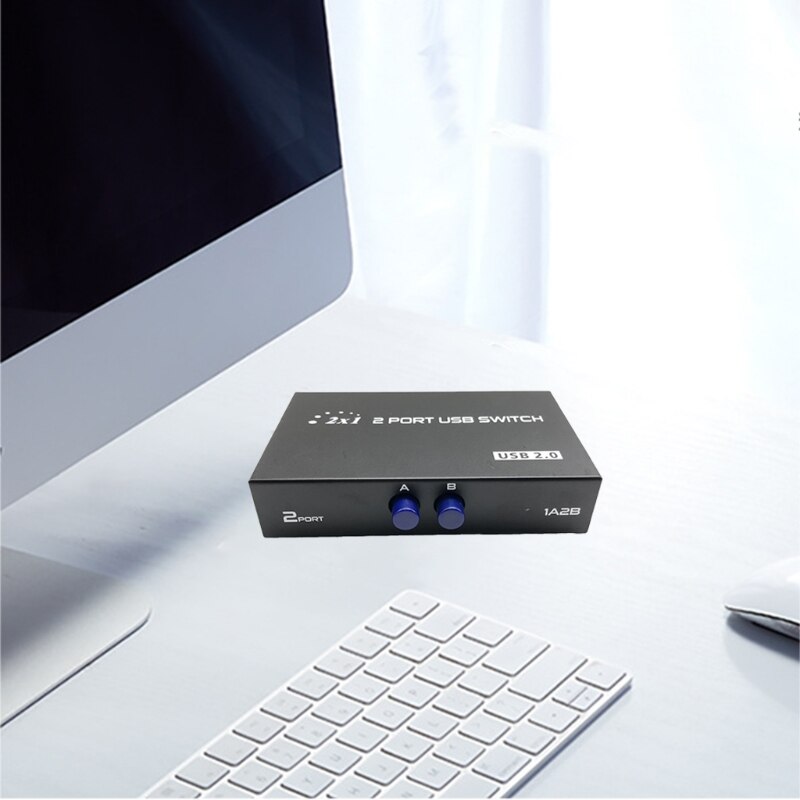 Usb Printer Sharing Switch 2 Ports Usb Manual Switcher 2 In 1 Out Multi-Computer Printer Sharing Switcher Box
