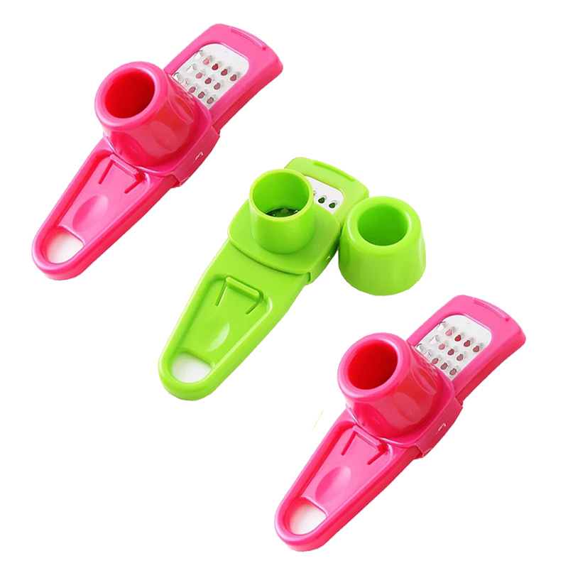 1PCS Knoflook Crusher Druk Multifunctionele Handleiding Gember Knoflook Slijpen Rasp Cutter Knoflook Dunschiller Keuken Gereedschap: Donkergrijs