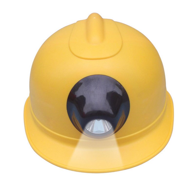 Sikkerhedshjelm med lampe minearbejdere arbejdshætte lampe opladning forlygter hård hat til byggearbejde beskyttende hjelme: Gul