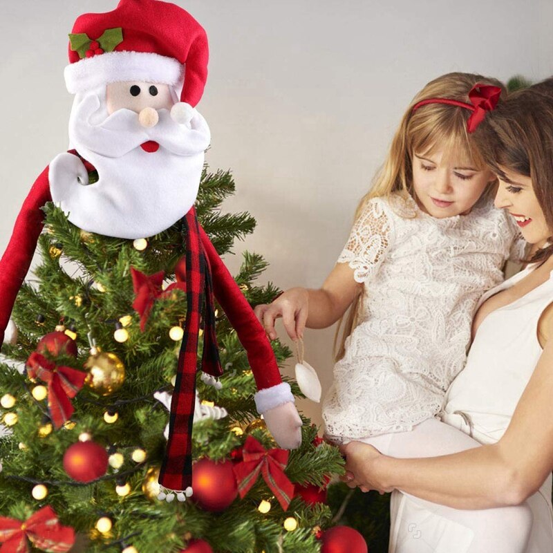 AF88-Kerstboom Top Star Kerstman, Kerstboom Top Decoratie, Hoed Decoratie, kerstman Kleding Sjaal