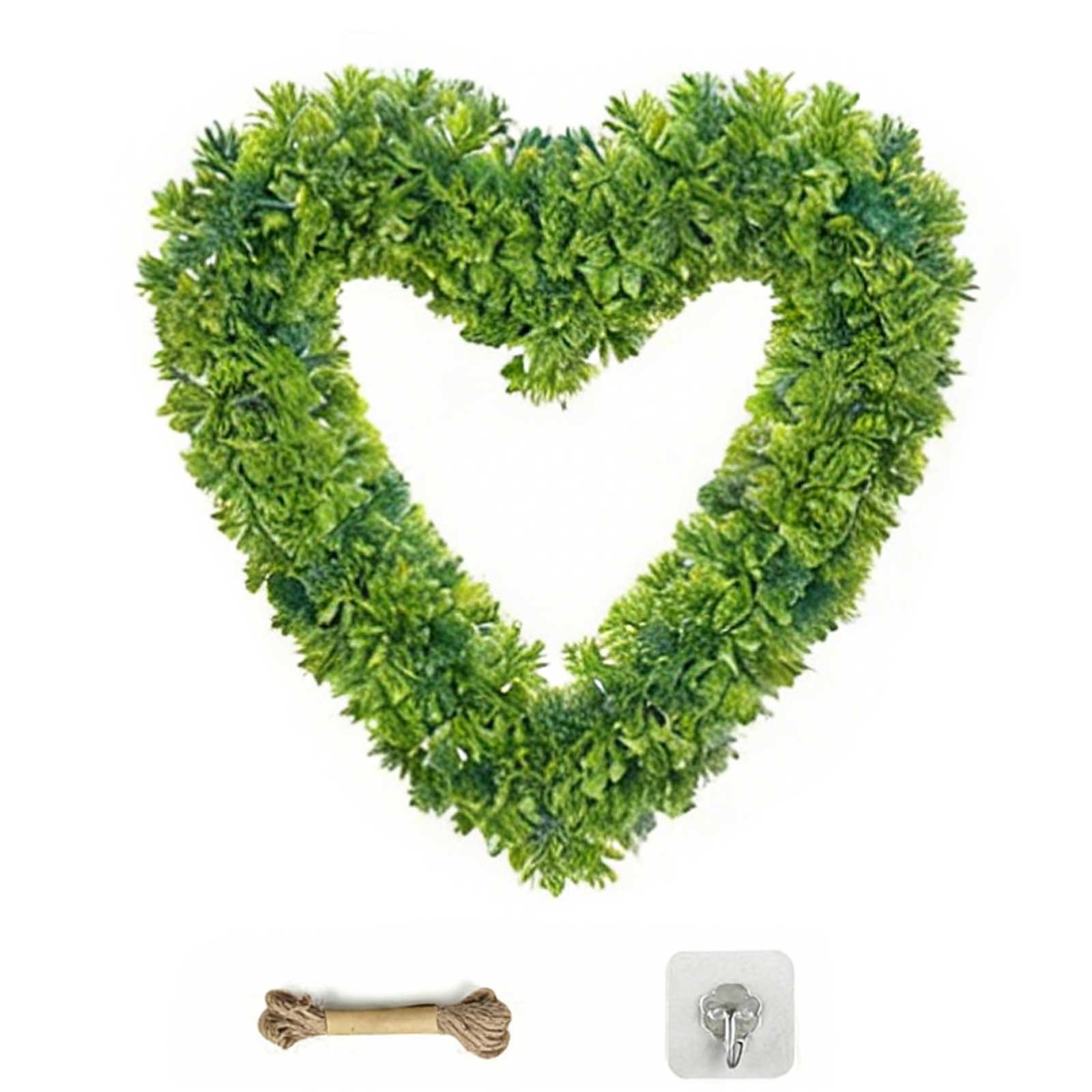 Herz-Liebesgirlande Wandbehang Schild Künstliches Grün Gartendekoration für Haus Zauberstab Fenster Landhaus Hängedekoration: Blau