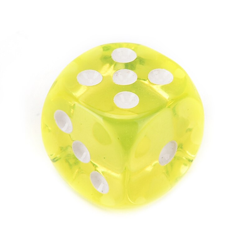 10pcs transparant acryl dobbelstenen 14mm board game dice game party apparatuur: Yellow