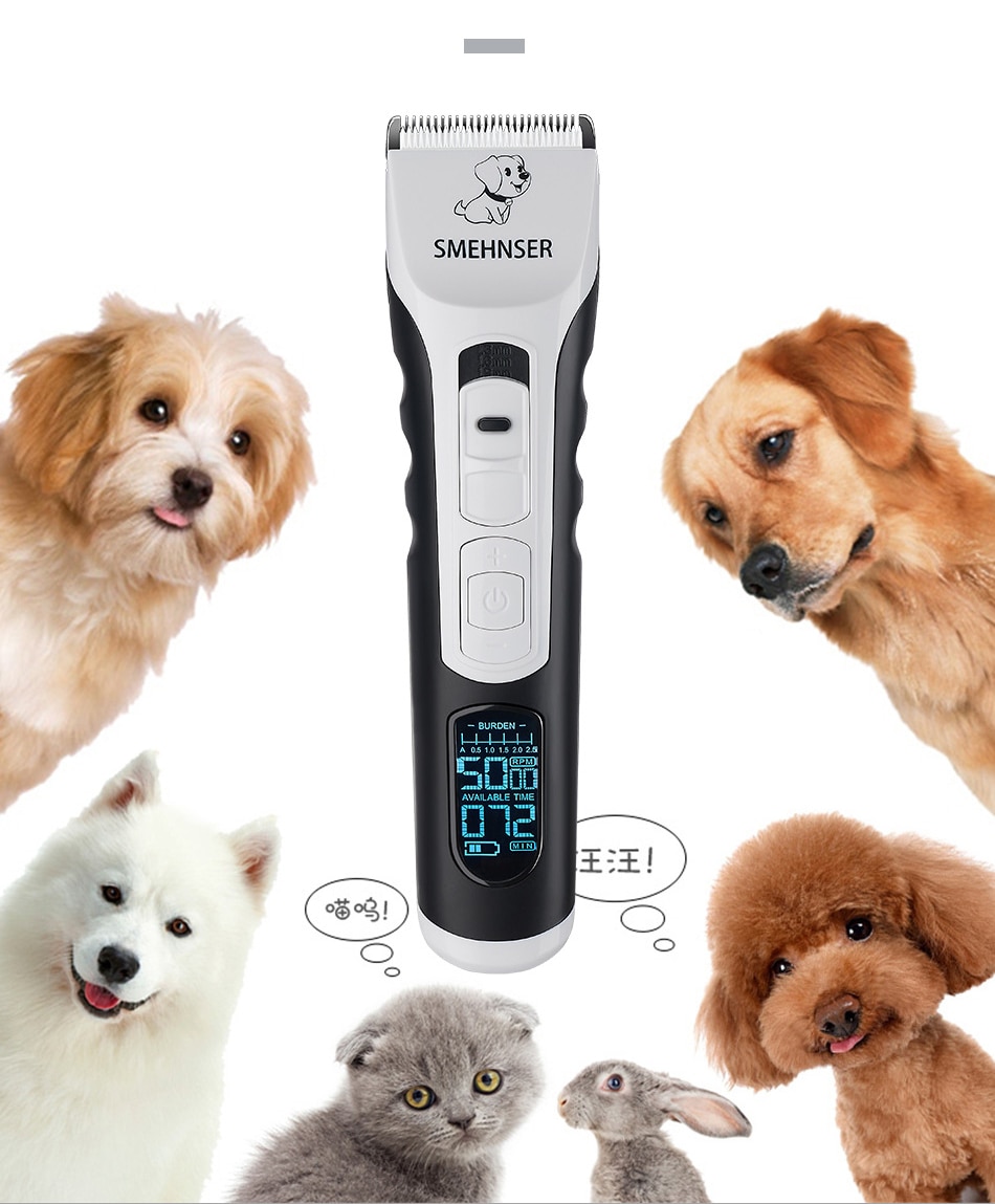 Tondeuse voor honden, lcd-scherm, hondenkapsel, trimset, kattentrimmer, scheerapparaat voor dieren, 5 snelheden