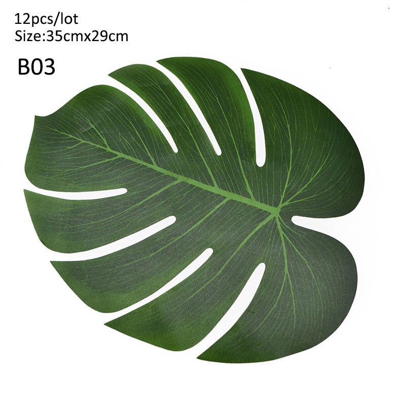 10/12pcs Artificial Tropical Palm Leaves Simulation Leaf Monstera Leaves For Hawaiian Luau Party Jungle Beach Theme Party Decor: bb489-12p