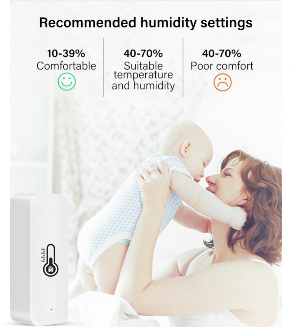 Smart Zigbee3.0 Temperature and Humidity Sensor low power consumption microprocessor Tuya Smart Life App Work With Alexa Google