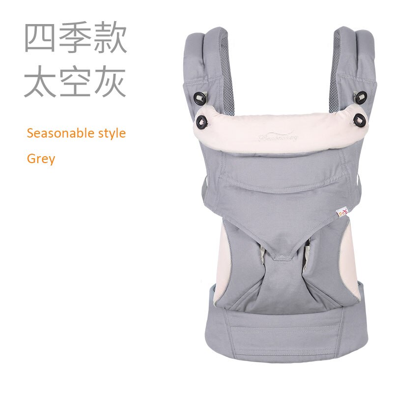Baobaolong Ergonomische Draagzak Baby Baby Heupdrager Carrier Voorkant Kangoeroe Draagdoek Draagdoek Voor Baby Reizen: Zilver
