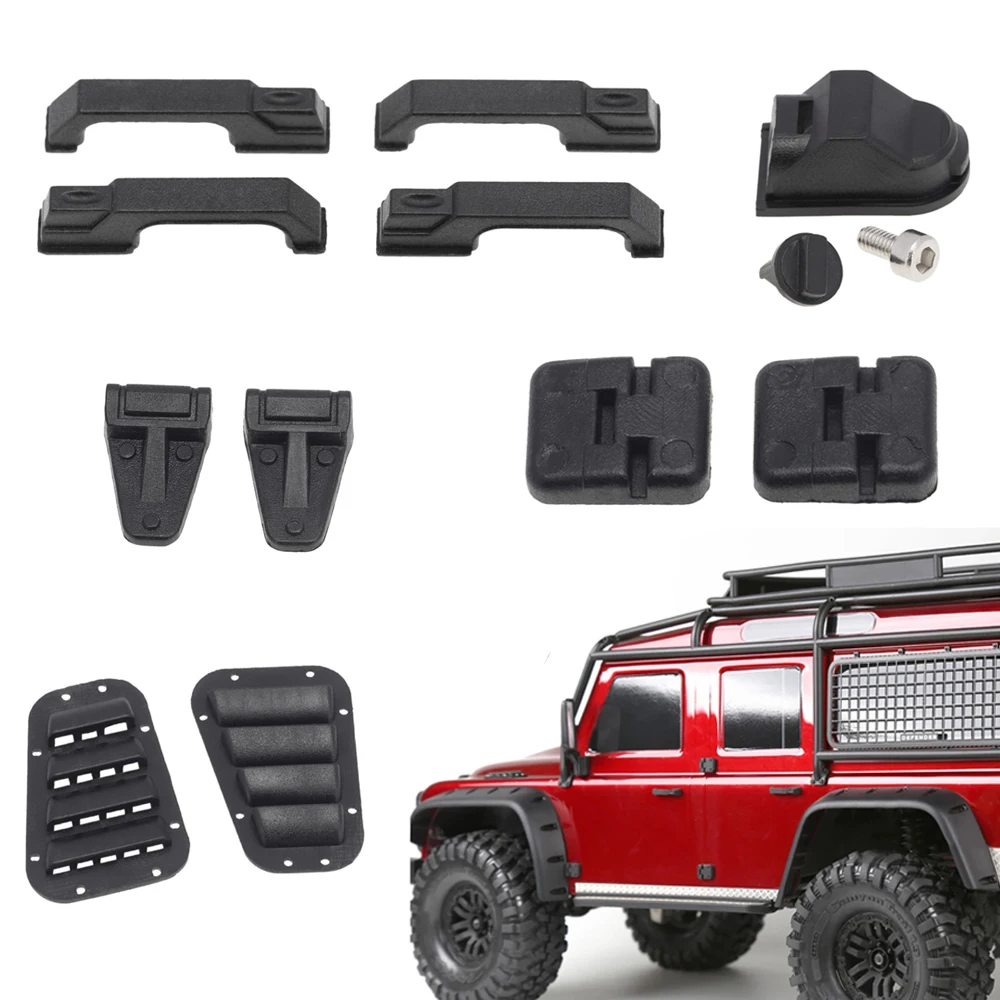 Türscharniere Haubengrill Türgriffe Motorabdeckung Scharnier Tankdeckel für 1:10 1/10 RC Raupe Auto TRX-4 TRX4 Verteidiger D90 Teile