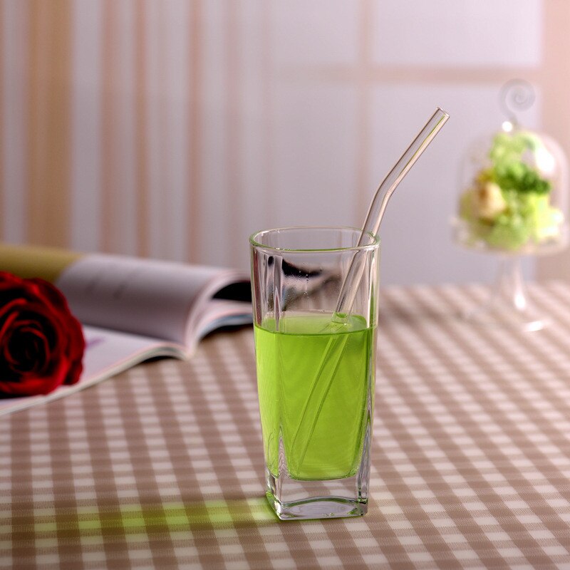 8 Kleuren Herbruikbare Drinken Glas Rietjes Milieuvriendelijke Hoge Borosilicaatglas Stro Voor Smoothie Milkshakes Drankjes Bar Accessoroy