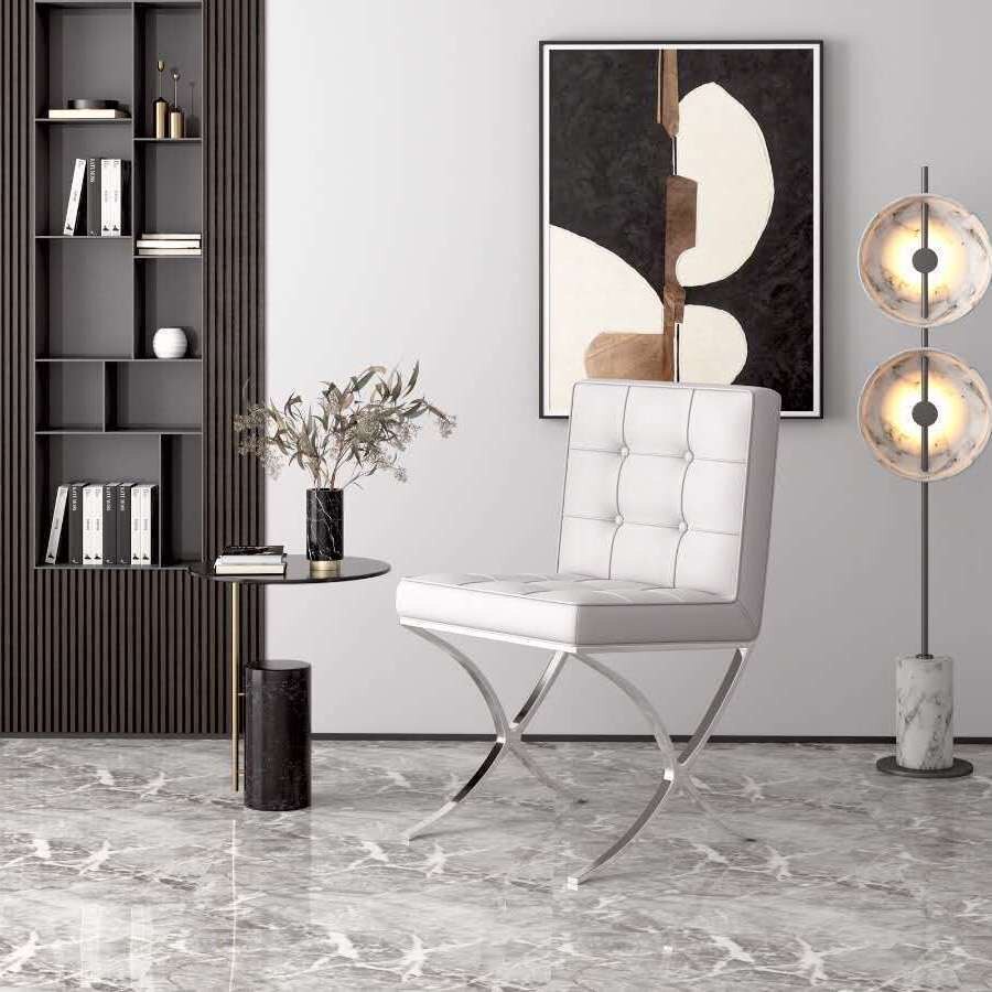 living room chair lobby chair Polished stainless steel frame chair