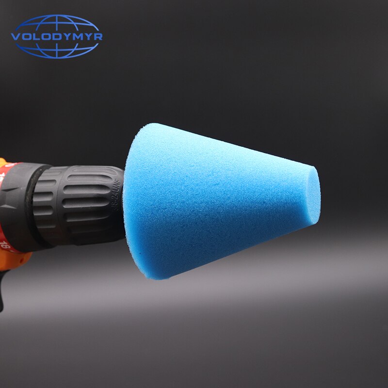 Almohadilla pulidora en forma de cono, almohadillas de pulido de 3 pulgadas para piezas irregulares, funciona con pulidor de cera, taladro eléctrico, esponja de pulido de coche