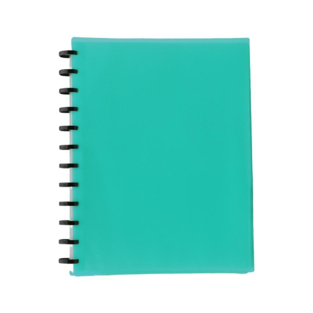 1Pc A412Hole Colorful Plastic Clip File Folder Transparent Agenda Binder Supplies Office Ring Planner Loose Leaf School Not H2U3: green20Pages