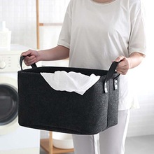 Urijk pliable jouet panier à linge laine feutre paniers de rangement vêtements sales panier support de jouet sac de rangement maison organisateur conteneur