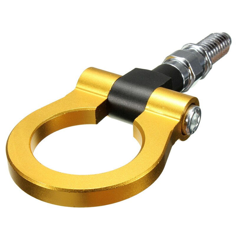 Universal Aluminum Racing Tow Hook Towing Trailer Ring for European Cars Blue Red Golden Black Silver Towing Bars: Gold