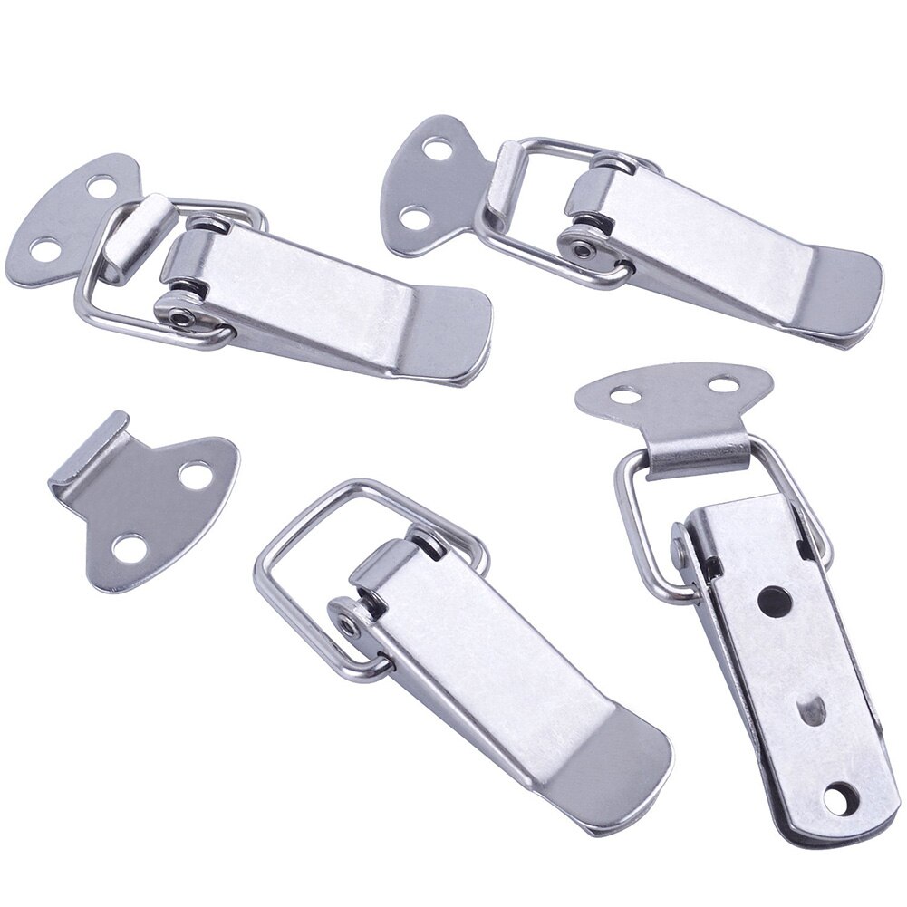 4pcs/pack Buckle Toggle Latch Clasp Catch Door Clamp Stainless Steel Hasp Locking Toolbox Spring Loaded For Closet Hardware