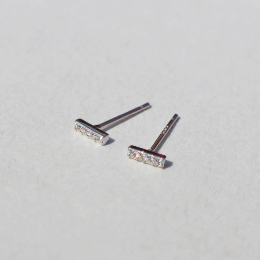 925 Sterling Zilveren Oorbel Mode Persoonlijkheid Zirkoon Onregelmatige Mini Mooie Stud Oorbel Wilde Trend Vrouw Meisje Oor Sieraden: 1pair silver style2