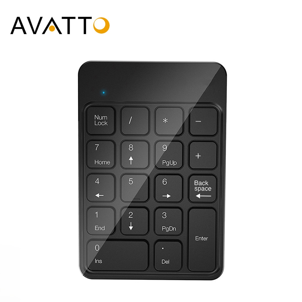 Avatto Oplaadbare 2.4 Ghz Draadloze Usb Numeriek Toetsenbord 18 Toetsen Voor Digitale Toetsenbord Ultra Slanke Nummer Pad Compute Pc Laptop
