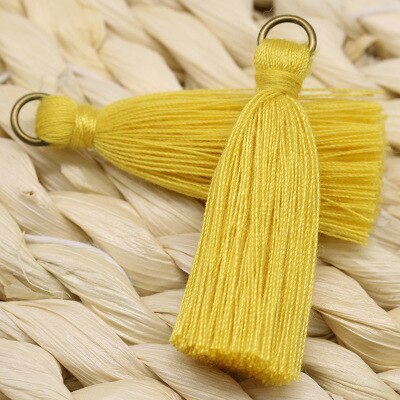 50 stuks/partij 4.5cm mini metalen ringen polyester katoen kwastjes diy hanger sieraden maken franje rand ambachtelijke kwastjes: 6