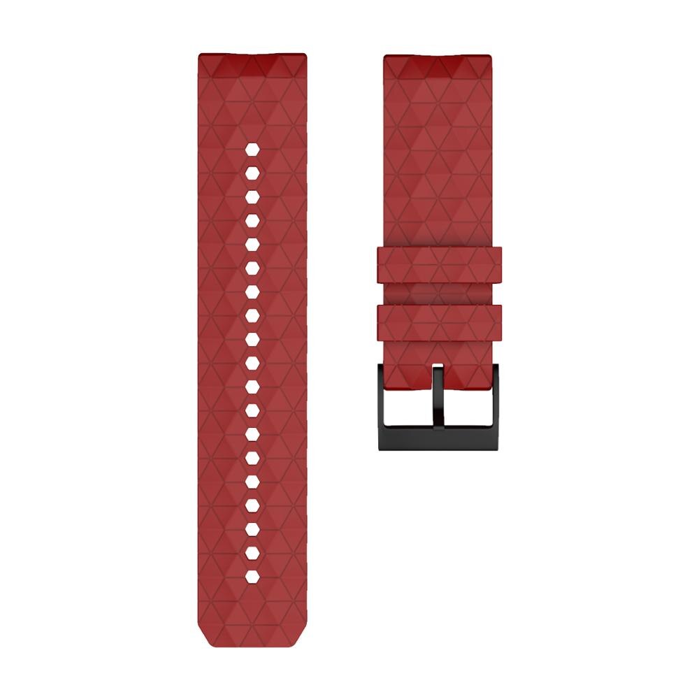 Zachte Siliconen Horlogeband Voor Suunto 9 Baro Strap 24Mm Breedte Vervanging Siliconen Polsband Voor Suunto Spartan/9 Baro koperen Band: Red
