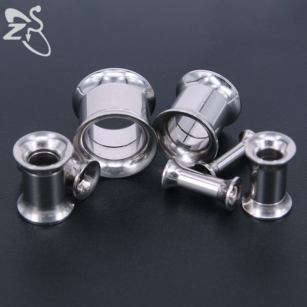 Trendy Double Flared Ear Plug Tunnel Stainless Steel Screwed Ear Tapers Stretching Kits and Tunnel Ear Gauges Piercing Jewelry