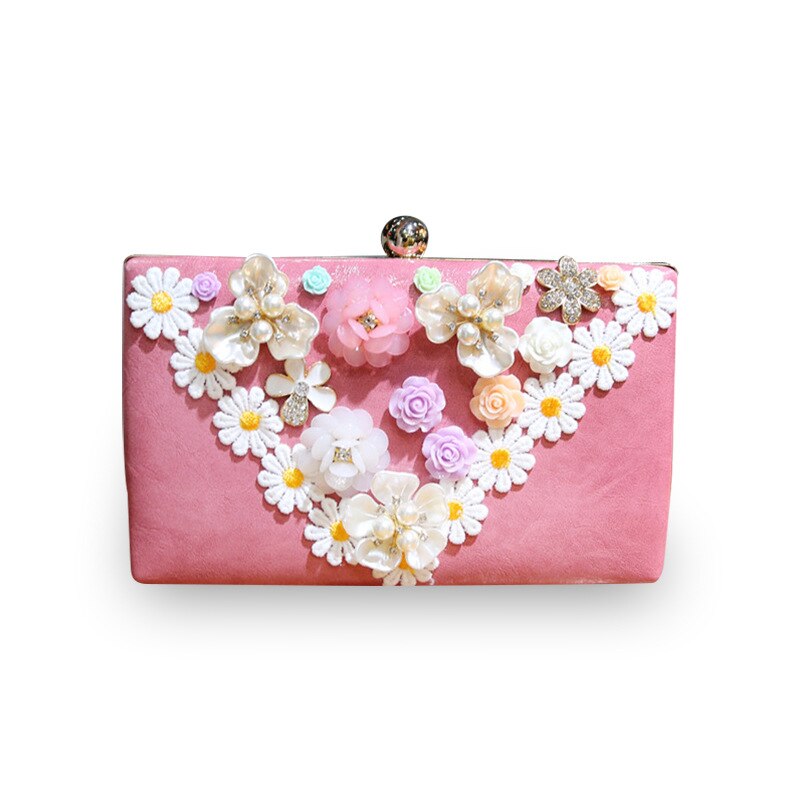 Neue Luxus Handtaschen für Frauen Schulter Umhängetaschen Ketten Abend Klappen Damen Blume Kasten sperren Kupplung Geldbörse