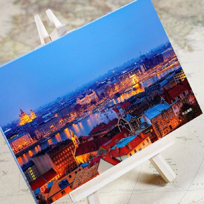6 pièces en un, carte postale, ville touristique de charme, cartes postales de noël cartes de Message d'anniversaire de voeux Paris venise dubaï Bangkok londres