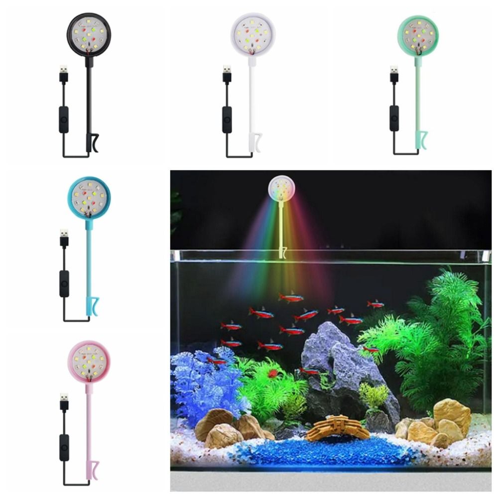 LED-aquariumlamp USB-stekker met clip Aquariumplantenlicht Energiebesparende gekleurde lichten Aquariumlamp Schildpadtank