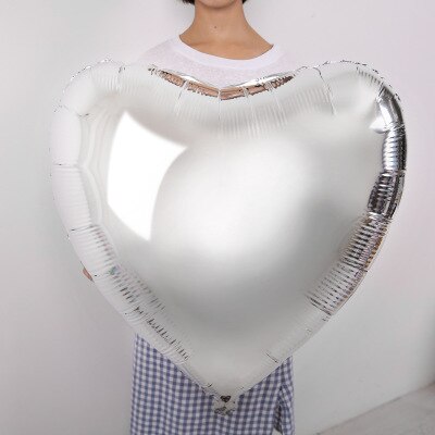 36 tommer 10 stk hjerte kjærlighet ballonger oppblåsbar folie ballong bryllup valentin dag dekorasjoner helium ballong jeg elsker deg globos: 36 tommer 10 stk sølv
