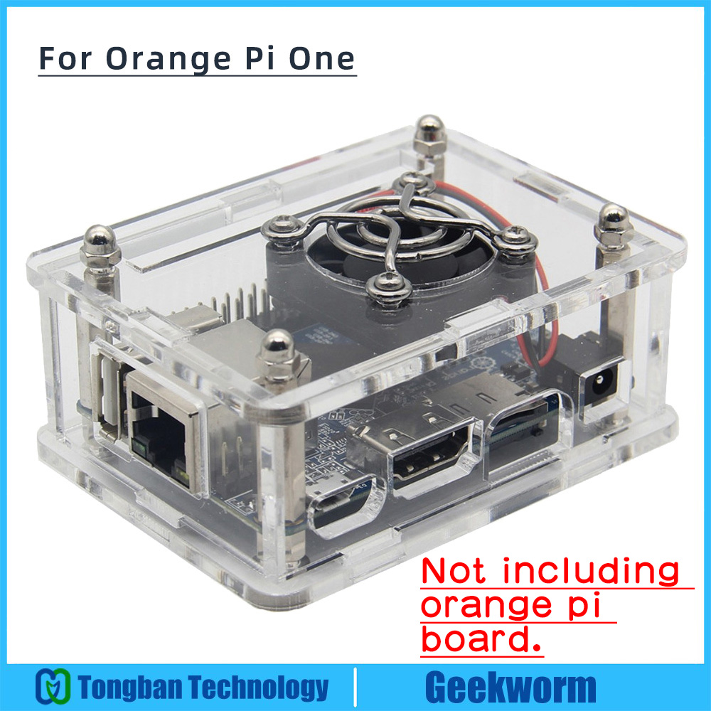 Orange Pi One Acrylic Case + Cooling Fan + Copper Heatsink Kits for Orange Pi One