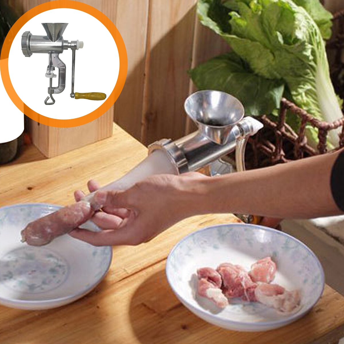 1 Set Household Sausage Stuffer Multi-purpose Meat Grinder Sausage Making Supply: Default Title