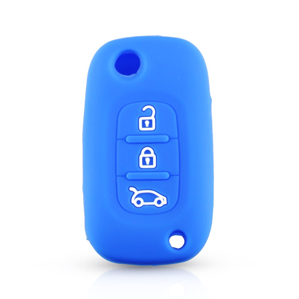 KEYYOU-funda de silicona para llave de coche, carcasa remota para vehículo LADA Vesta Granta XRay Kalina Priora Sedan Sport, Renault Fluence Clio Megane