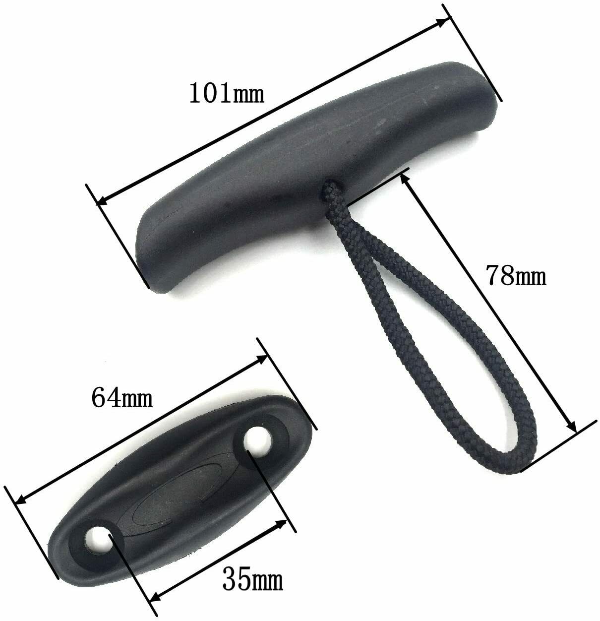 2 Pack Kayak Kano Handvat Pull Handvat T-Handvat Met Koord En Pad Ogen