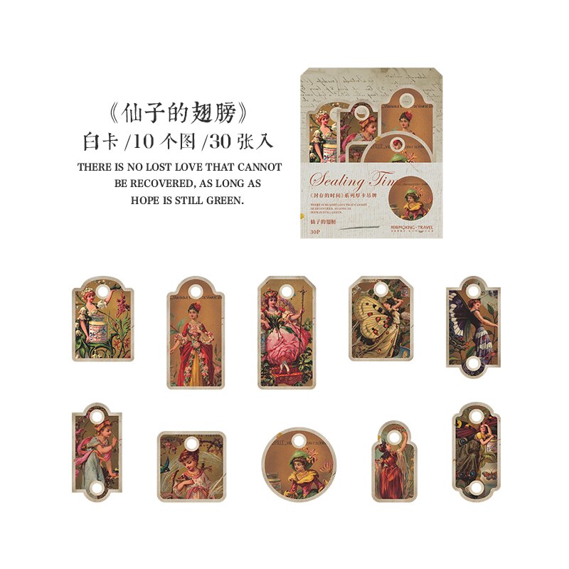 30 Sheets Antique Thick Card Hangtag Material Paper Junk Journal Planner Scrapbooking Vintage Decorative DIY Craft Paper: G