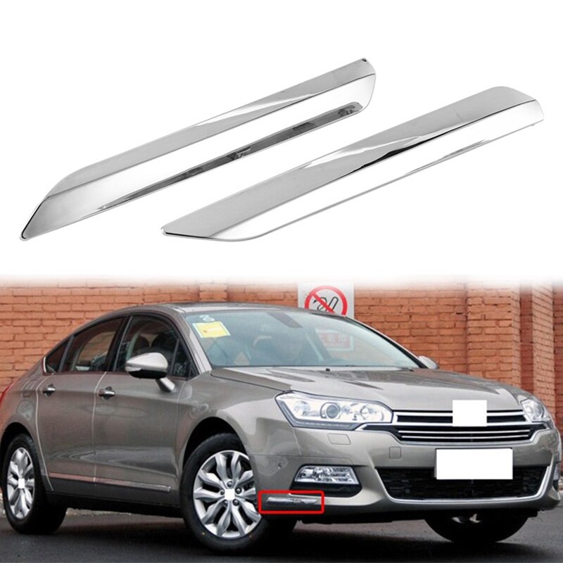 Moldura de parachoques delantero ABS de coche moldura de cubierta cromada para Citroen C5 estilo de coche: Default Title