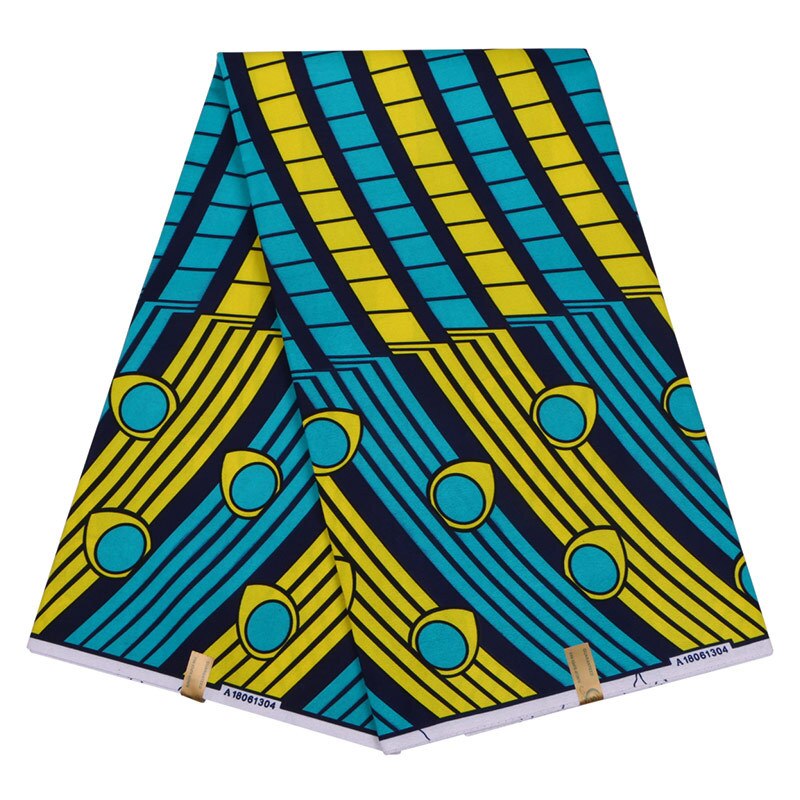 Afrikansk ankara stof geometrisk mønster ægte batik stof fest aftenkjole diy sy tilbehør 6 yards: 6 yards / 4