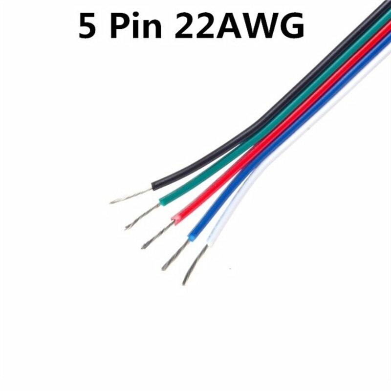 1m-100m RGB LED Stecker 2Stift 3Stift 4Stift 5Stift LED Kabel Verlängerung Verlängern kabel Stecker Draht Für RGB rgbw einfarbige LED Streifen: MULTI / 30-49 Stücke