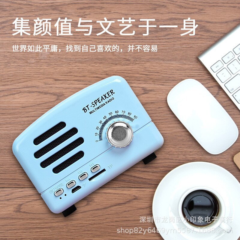 bluetooth speaker retro portable radio card subwoofer antique mini speaker