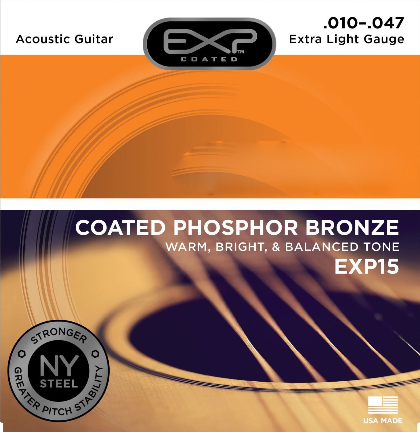 Acoustic Guitar String One Set Of 6 Strings Bronze Material Full Bright Tone Extra Light Gauge Electric Guitar Strings sets: EXP15
