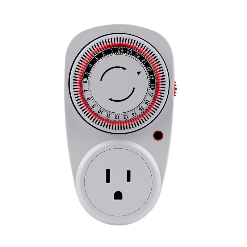 24 Hour Cyclic Timer Switch Mechanical Grounded Programmable Timer Switch Smart Countdown Switch Socket Indoor Auto Powe: US