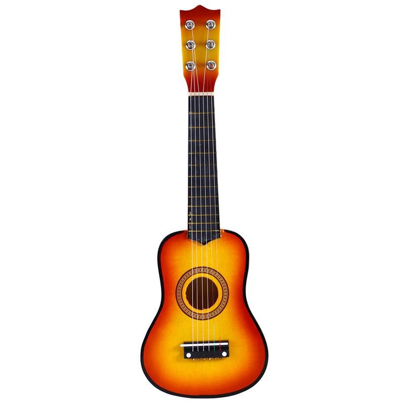 Portable 21 Inch Mini Ukulele Acoustic 6 Strings Ukulele Colorful Mini Guitar for Children Kids Beginners Home-Schooling: Sun Color