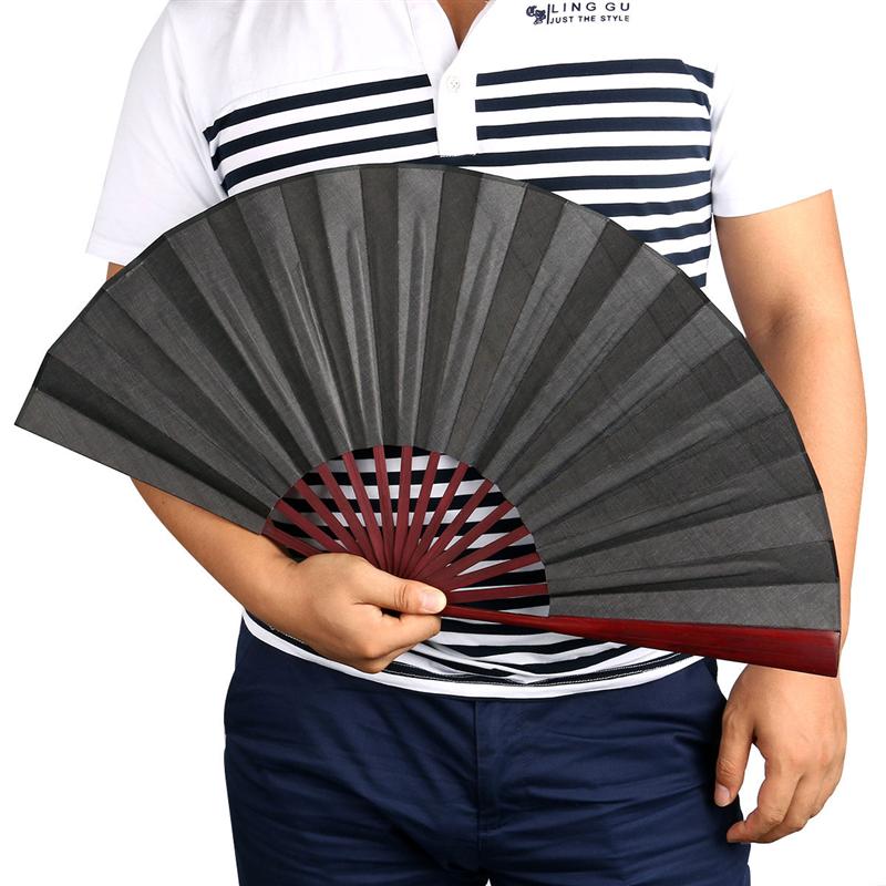 60 cm x 33 cm fan Mannen Vouwen Bamboe Leeg zwart Fan Bruiloft Hand Fans Collectie