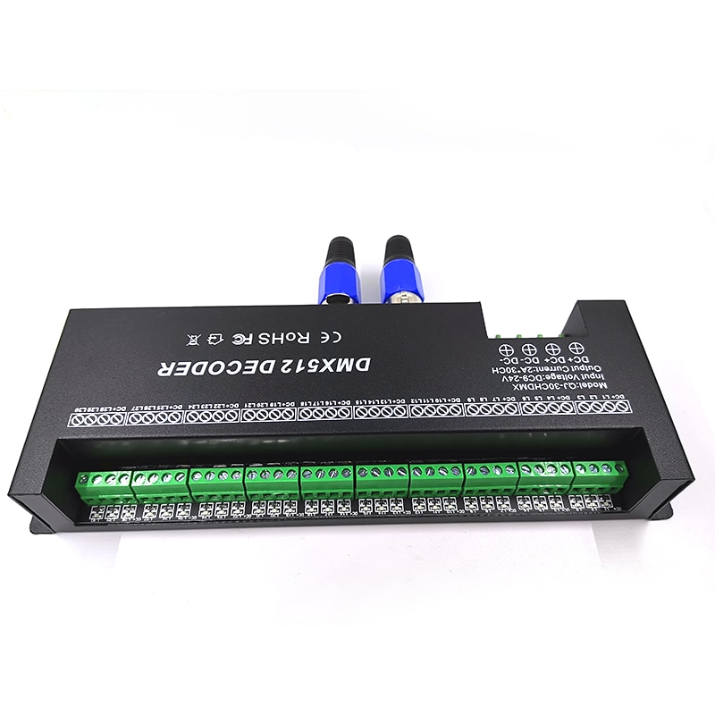 30 canais rgb dmx512 decodificador led strip controlador 60a dmx dimmer pwm driver entrada DC9-24V 30ch dmx decoder controle de luz