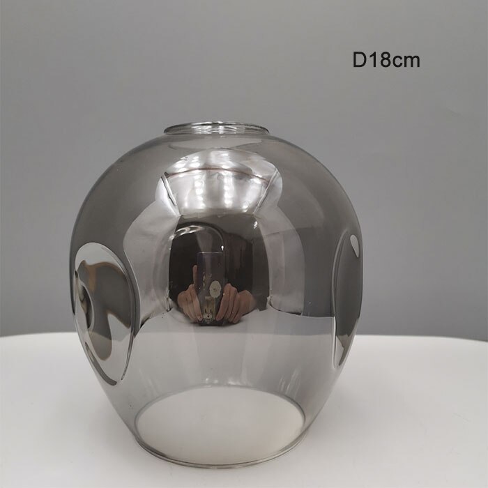 D15cm D18cm Concave Glazen Kap Vervanging voor DNA Magic Bean Lights Cover 4.5 cm opening fitter lampenkap voor E27 schroef socket: WHITE