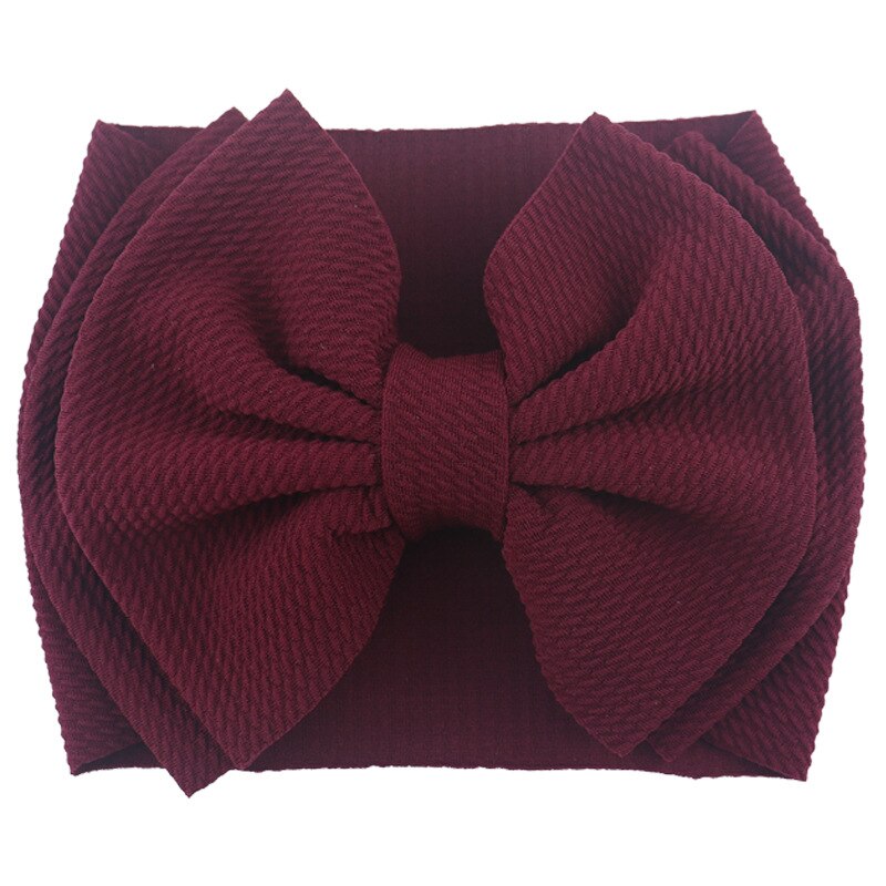 Grand bandeau élastique Double couche avec nœud pour cheveux, pour filles, mignon, pour bébé, accessoires de cheveux, Turban, Double couche,: Bourgogne