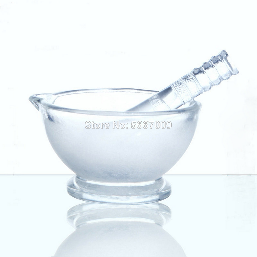 1 stk labdiameter 60mm to 180mm glasmørtel og mortelskål med støderglas i alle størrelser