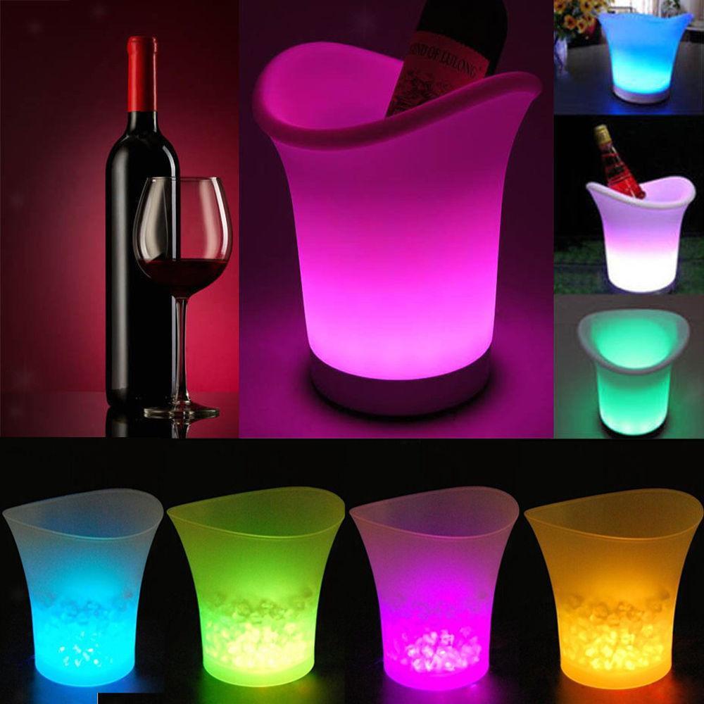 Colorido led garrafa de vinho cobre espumante champanhe decoração da lâmpada tampa barra garrafa balde gelo festa decoração do casamento