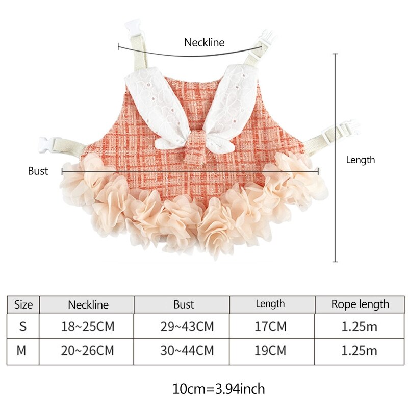 Vestido de conejo para caminar al aire libre, conjunto de arnés y Correa, ropa bonita, correa para el pecho para conejos jóvenes
