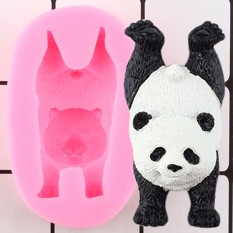 Yoga Panda Silicone Mold Baby Birthday Cupcake Topper Fondant Molds DIY Cake Decorating Tools Clay Cookie Candy Chocolate Mould: CF717