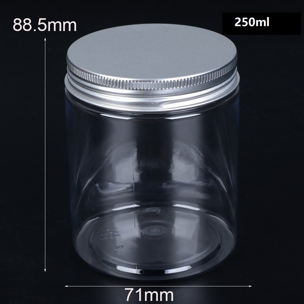 1 ud. Frasco de Bálsamo labial con tapa de aluminio de 30-250ml, envases de aceite, cera, muestra transparente vacía, caja de maquillaje, botella de viaje: 250ml